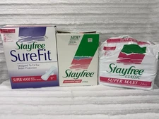 Vtg Stayfree Maxi-pads Super Collectible OPEN Boxes (26 Total Pads In 3 Box)