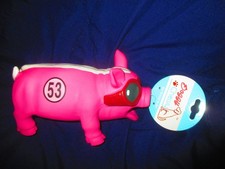 Dog Toy Large Latex Flying Grunting Pig New- Hot Pink