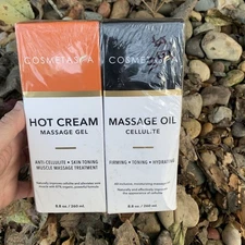 Cosmetasea Hot Cream Massage Gel & Oil Cellulite Firming Toning Hydrating Kit