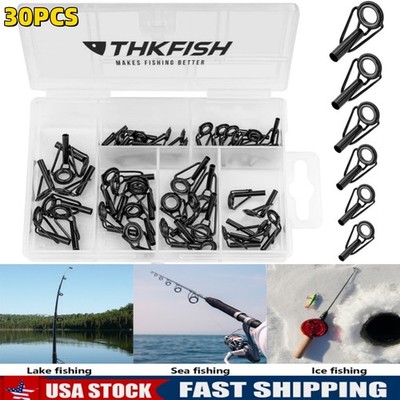 30pcs 6 Sizes Rod Tip Repair Kit Fishing Rod Repair Kit Pole Tip Replacement
