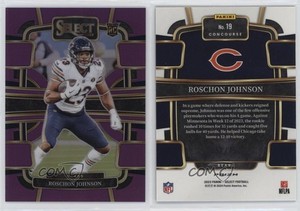 2023 Panini Select Concourse Purple Prizm /75 Roschon Johnson #19 Rookie RC