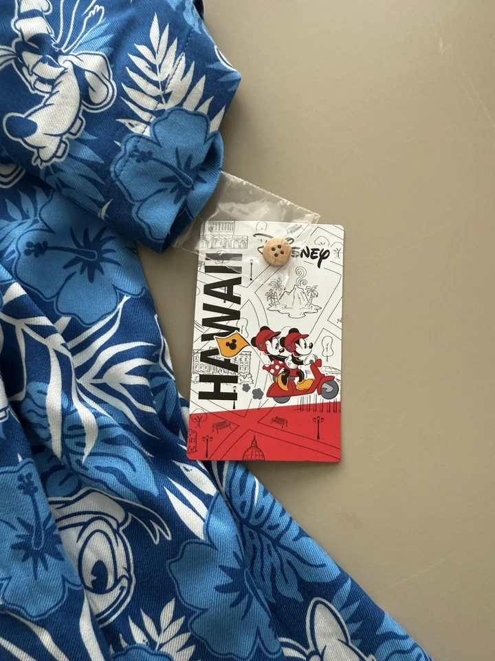 ¡¡NUEVO CON ETIQUETAS!! Camisa Hawaiana Disney 2XL Resort Vacaciones Familia Viaje Goofy Donald Foto 4 de 4