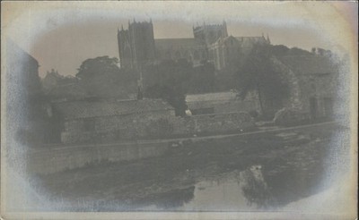 Durham Cathedral England RPPC Vintage Postkarte UK Stadtbild Flussblick