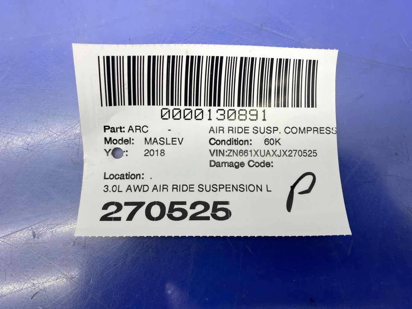 Maserati Levante 2018 Air pump P/N 15155000872