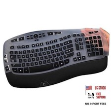 Keyboard Cover for Logitech K350 MK570 MK550 Wireless Wave Keyboard, Black