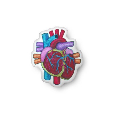 16'' Anatomical Human Heart Drawing PopFelix Designer Custom-shaped pillow