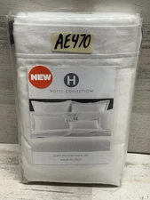 Hotel Collection Italian Percale (2) Euro Shams White / White Set of 2 New