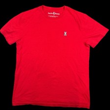 Psycho Bunny Men’s Red Pima Cotton Embroidered Crew Neck T-Shirt Size Large NEW