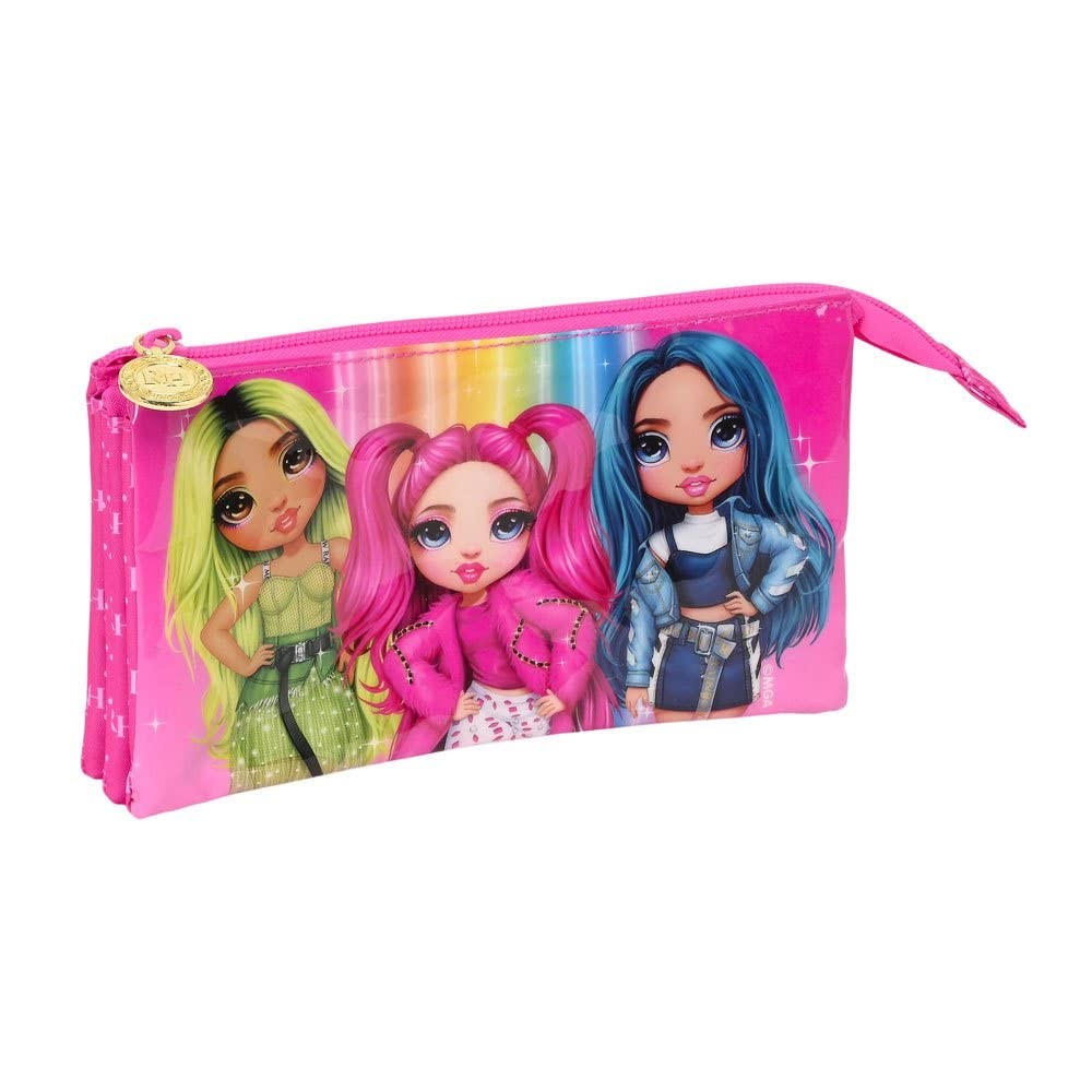 Trousse Rainbow High à triple compartiment pour organiser ses feutres au bureau d'école