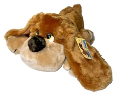 Vintage Russ Berrie Samuel Spaniel Puppy Dog Plush 14" With Tag Lying Flat Exc