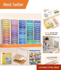 Elegant Durable Diamond Art Storage Kit - 60 Containers with Adjustable Rack