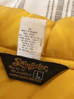 Swingster World of Wearables insulated colorblock snap puffer vest L CUT J 2154