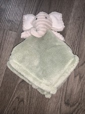 Baby Gear Gray Rubbed Elephant Green Security Blanket