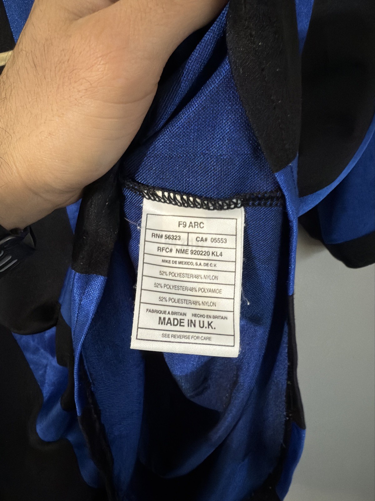 Vintage 1999-2000 Nike Inter Milan Ronaldo Home Soccer Jersey made In uk size L  thumbnail 4