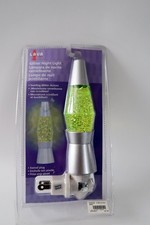Lava Glitter Lava Lamp 6" Plug In Wall Night Light On Off Switch Green