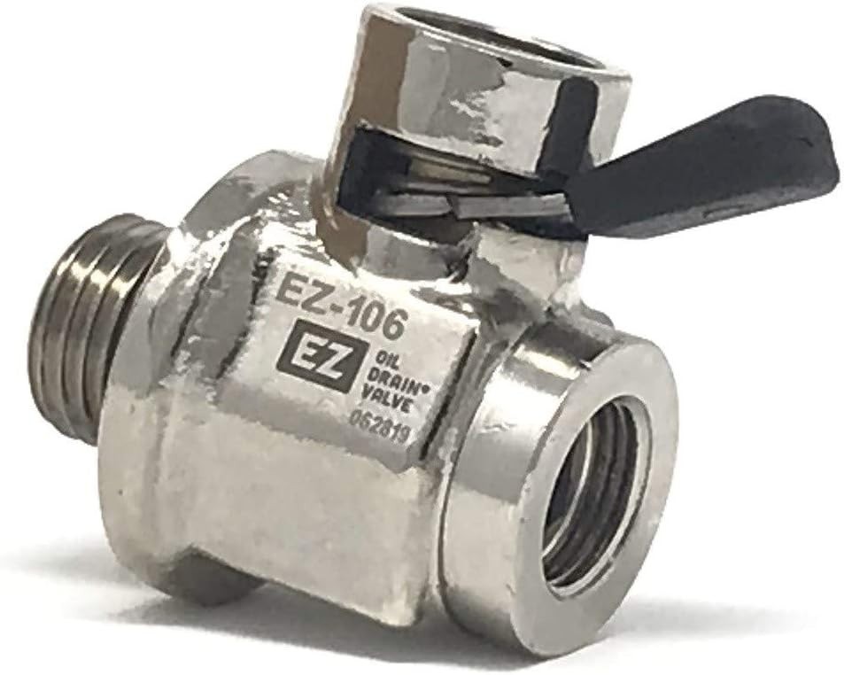 EZ Oil Drain Valve 14mm-1.5 Brass NPT Hose End Combo   Certified