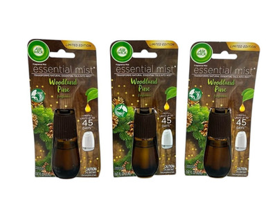 Air Wick Essential Mist Woodland Pine Fragrance Oil Refills 3 Pack Limited NEW
