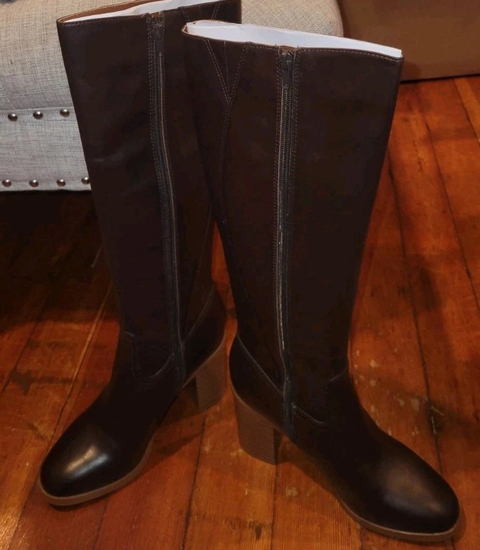 Giani Bernini Women's Odettee Block Heel Knee High Riding Boots Brown Size 7