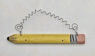 Pencil Wood Hanging Wall Plaque Decoration for Classroom Teacher Gift 7''