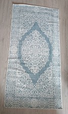Slate Blue &:White Rug 80bx 160 Cm VGC
