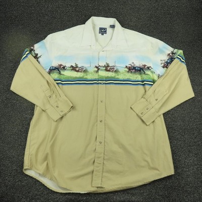 Roper Shirt Mens 2XL Multicolor Rodeo Cowboy Long Sleeve Button Front Western