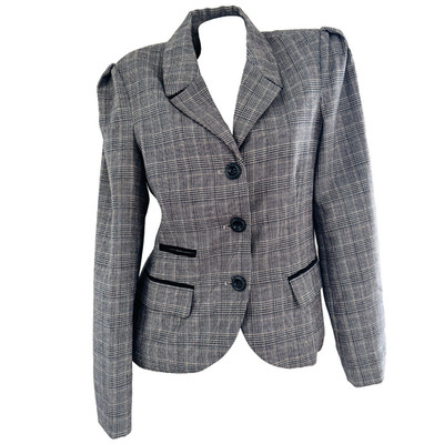 BLACK MILK CLOTHING Explorer TWEED Cinched Blazer Jacket Puff Sleeve AU-10 M