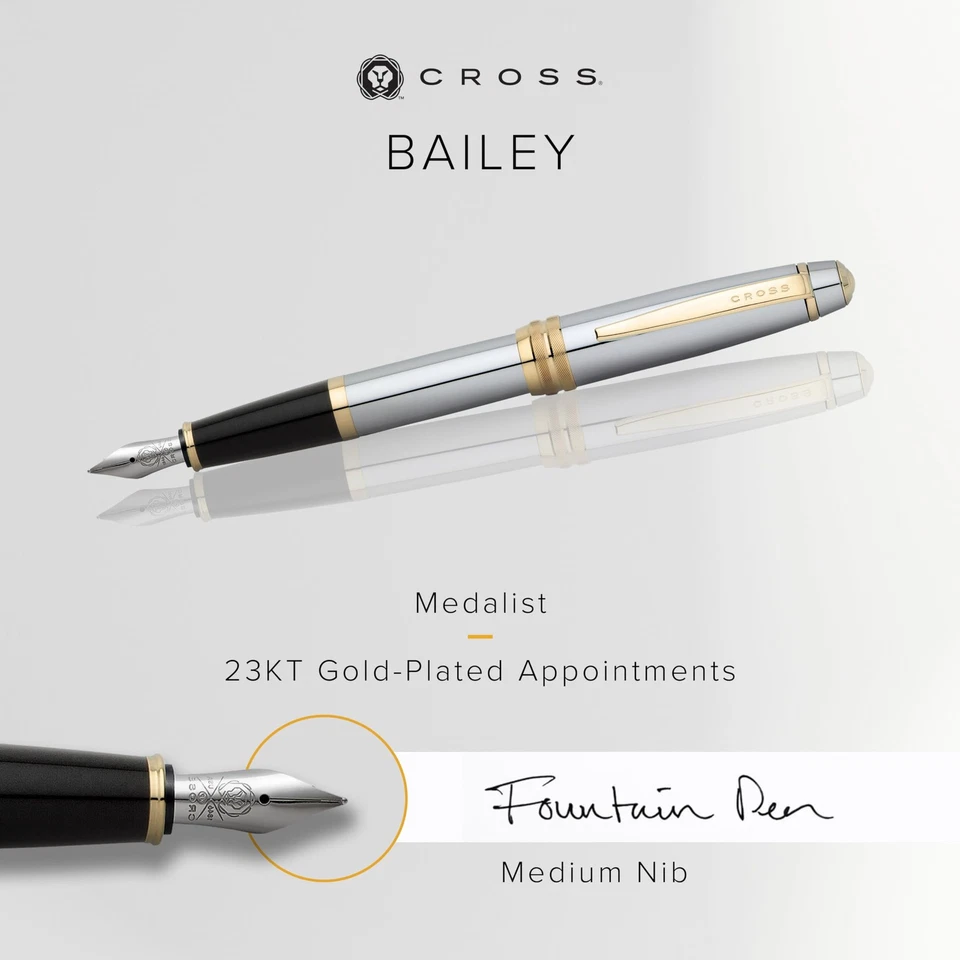 Pluma Estilográfica Cross Bailey Caja de Regalo Premium Garantía de por Vida Diseño Elegante Foto 2 de 4