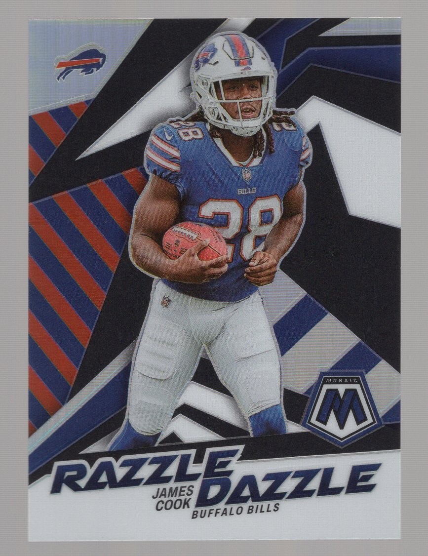 JAMES COOK 2022 PANINI MOSAIC RAZZLE DAZZLE PRIZM #RD-24 BILLS CASE HIT SSP