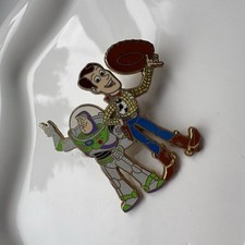 Disney Pin Toy Story Buzz Lightyear & Woody Waving Arms & Hat Moving 2008