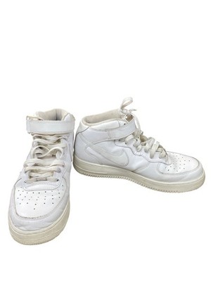 Nike Air Force 1 mens vintage triple white Mid sneakers Size 10.5 SKU 9136