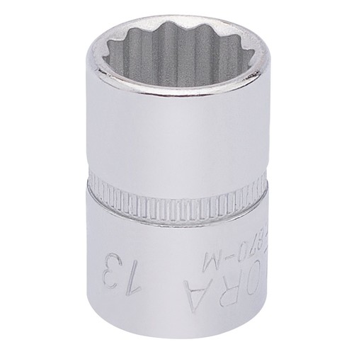 Douille Bi-hexagonale Elora 13mm – 3/8 De Pouce, Chromée, Durcie Et Trempée, Réf. 25896