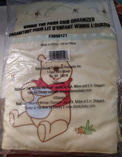 Winnie The Pooh Crib Organizer Yellow Disney Baby Nursery 6 Pouches New B38