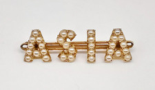 Antique Gold and Pearl Name brooch - yellow gold 3.85g