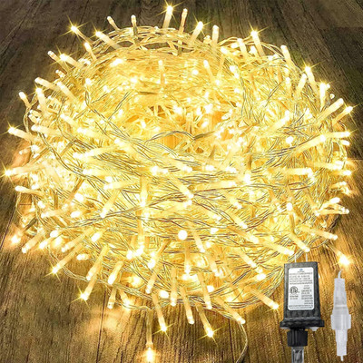 240LED 88Ft Connectable String Lights Indoor Outdoor Clear Wire | Warm White Chr