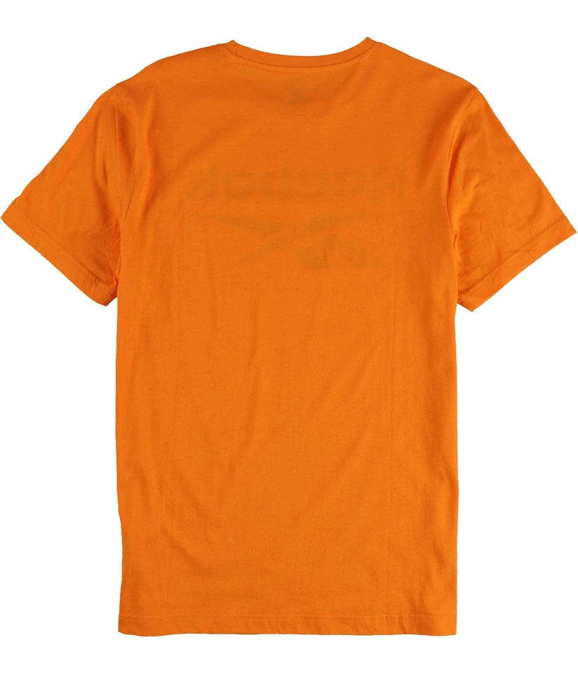 Camiseta Reebok Para Hombre Logotipo Apilado Gráfico, Naranja, Mediana Foto 2 de 2