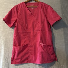 Cherokee Scrub Top Pullover V-Neck Short Sleeve Pink Women s Sz S