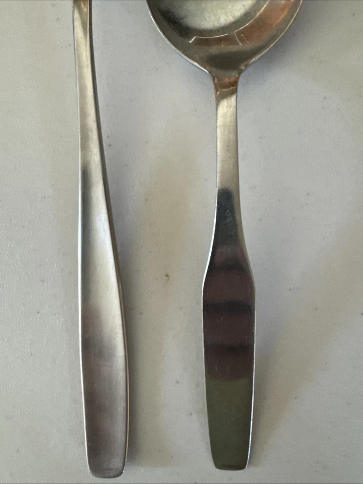 WMF Cromargan Germany FORM Stainless Serving Spoon & Fork Set - Image 3 of 4