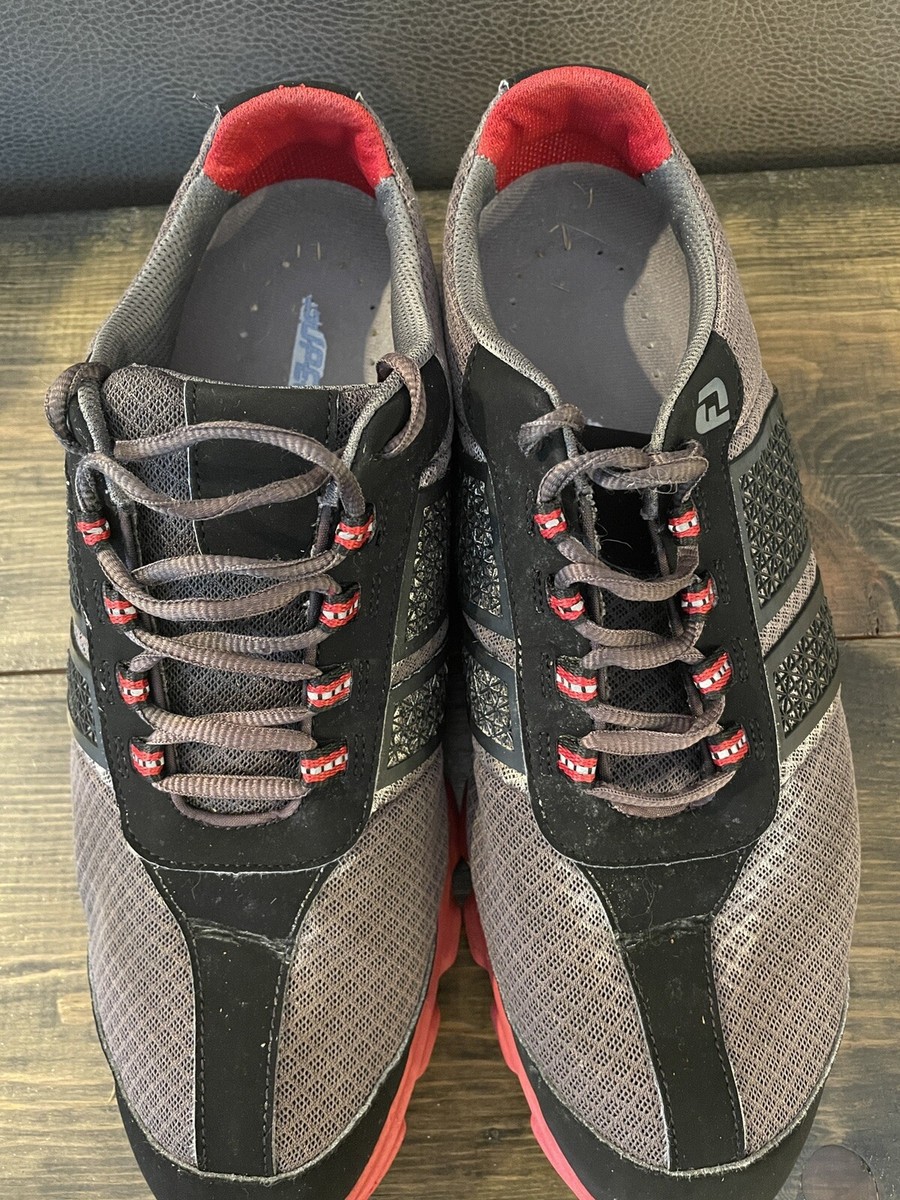 FootJoy SuperLites 58123 Spikeless Golf Shoes Black Red  display picture 3