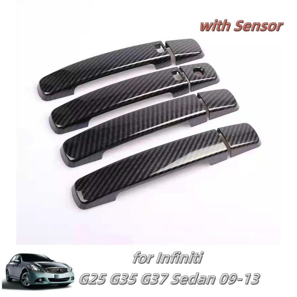 Door Handle Cover Trim For Infiniti G25 G35 G37 Sedan 09-2013 carbon fiber style — 第 2/4 张图片