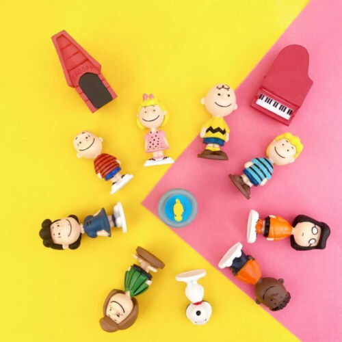 Juego de 12 figuras Peanuts Charlie Brown Snoopy adorno de pastel juego de juguetes de Estados Unidos - Imagen 13 de 17