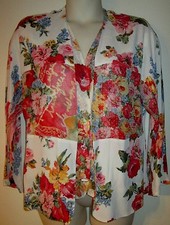CAROLE LITTLE Floral Dot 2in1 JACKET TOP 8 ROSES STUNNING Patchwork