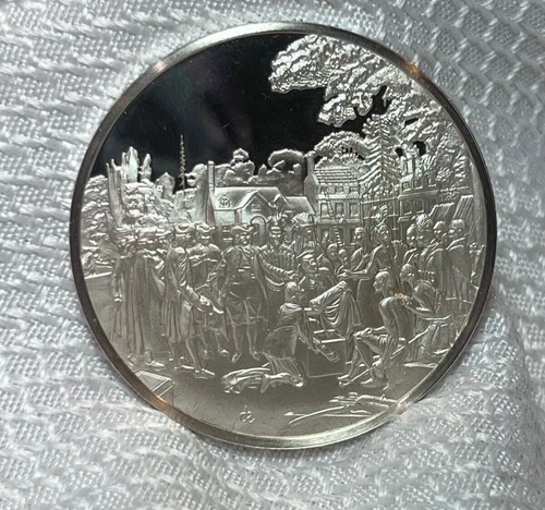 1976 FM Sterling Silver 31.45G Proof Penn's Treaty W/ The Indians Benjamin West