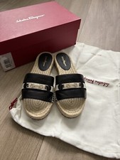 Salvatore Ferragamo Kaden Espadrille Sandal Shoes Slides - Women 6.5 Box Bag