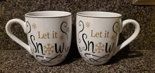 Gourmet FITZ AND FLOYD Holiday Mugs Set of 2 Christmas Coffee Cup New No Box