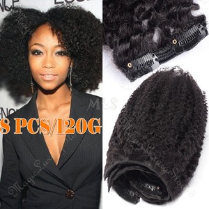 10 28 Afro Kinky Curly Hair Clip In Human Hair Extensions 3b 3c
