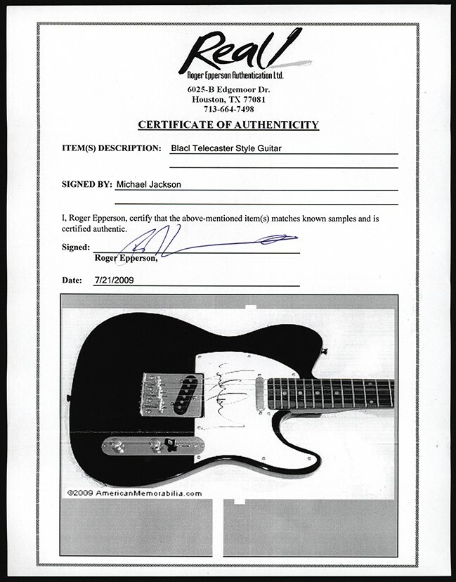 Michael Jackson Signed Autographed Guitar With JSA & Roger
