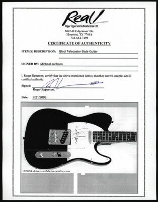 Michael Jackson Signed Autographed Guitar With JSA & Roger