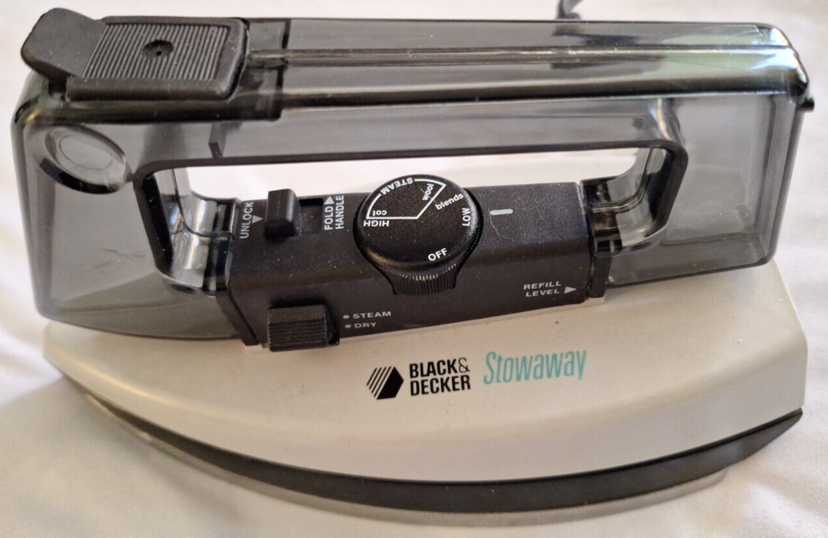Fer à Repasser Voyage Black & Decker Stowaway Vapeur/sec, Poignée Pliable F46A