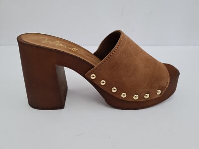 Moni Damen Hausschuhe aus Wildleder mit Absatz 8,5 cm - TDM (Moro Head)