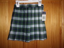 CHAPS - GIRLS - SKIRT - WHITE/GREEN PLAID - SIZE 6 - RETAILS 30.00 RD-23-177 